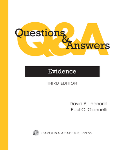 Questions & Answers: Evidence, Third Edition cover