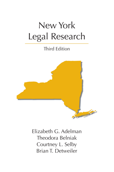 New York Legal Research, Third Edition cover