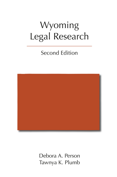 Wyoming Legal Research, Second Edition cover