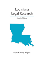 Louisiana Legal Research jacket